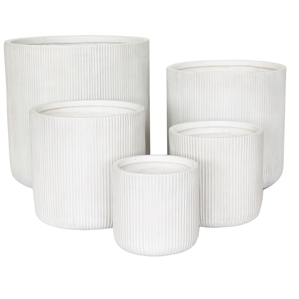 UrbanLITE Vera Cylinder Pot - White - Available at iPave Natural Stone