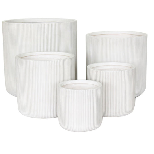 UrbanLITE Vera Cylinder Pot - White - Available at iPave Natural Stone