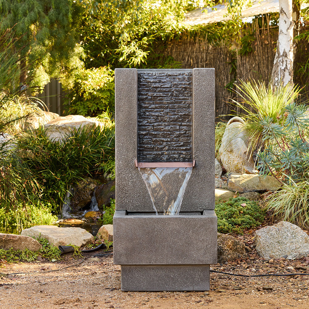 Zhara Fountain Water Feature - Grey - Garden - Available at iPave Natural Stone