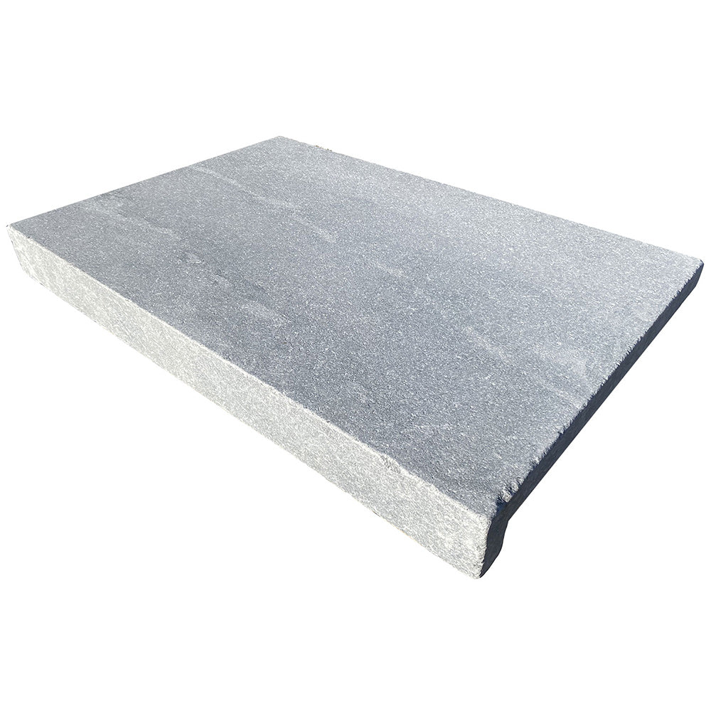 Argento Sandblasted Tumbled Limestone 600x400x30/60mm Drop Nose Coping - 1st Quality - Single Coping - Available at iPave Natural Stone