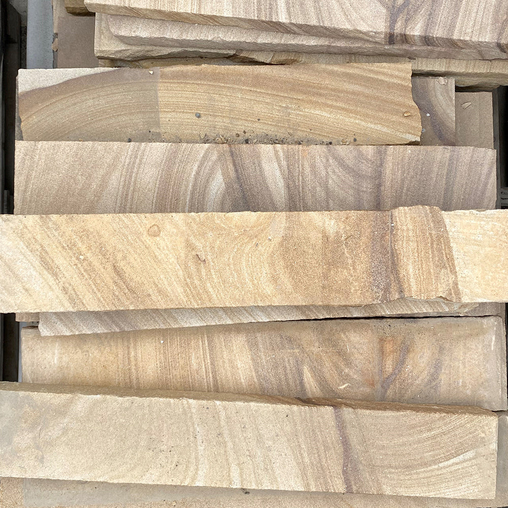 Australian Sandstone Hydrasplit Garden Edging / Capping - 150mm Wide - 1st Quality (Price Per Lineal Metre) - Pallet Picture - Available at iPave Natural Stone