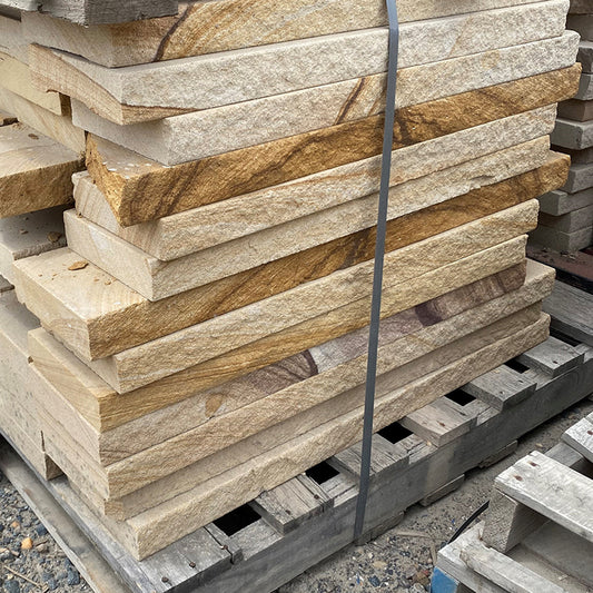 Australian Sandstone Hydrasplit Garden Edging / Capping - 200mm Wide - 1st Quality (Price Per Lineal Metre) - Pallet Picture - Available at iPave Natural Stone