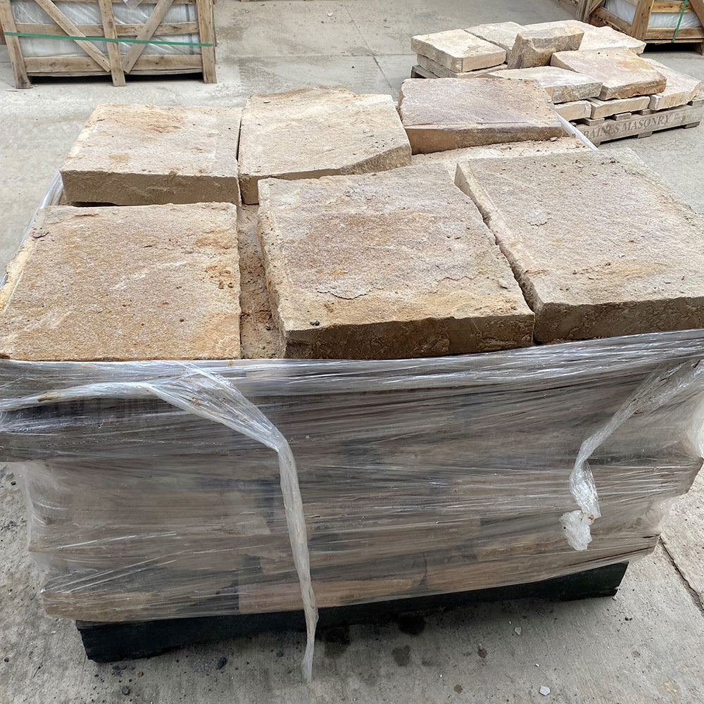 Australian Sandstone Handsplit Random Flagging - 50-100mm Thick - Sold per m2 only -1st Quality - Pallet picture - Available at iPave Natural Stone