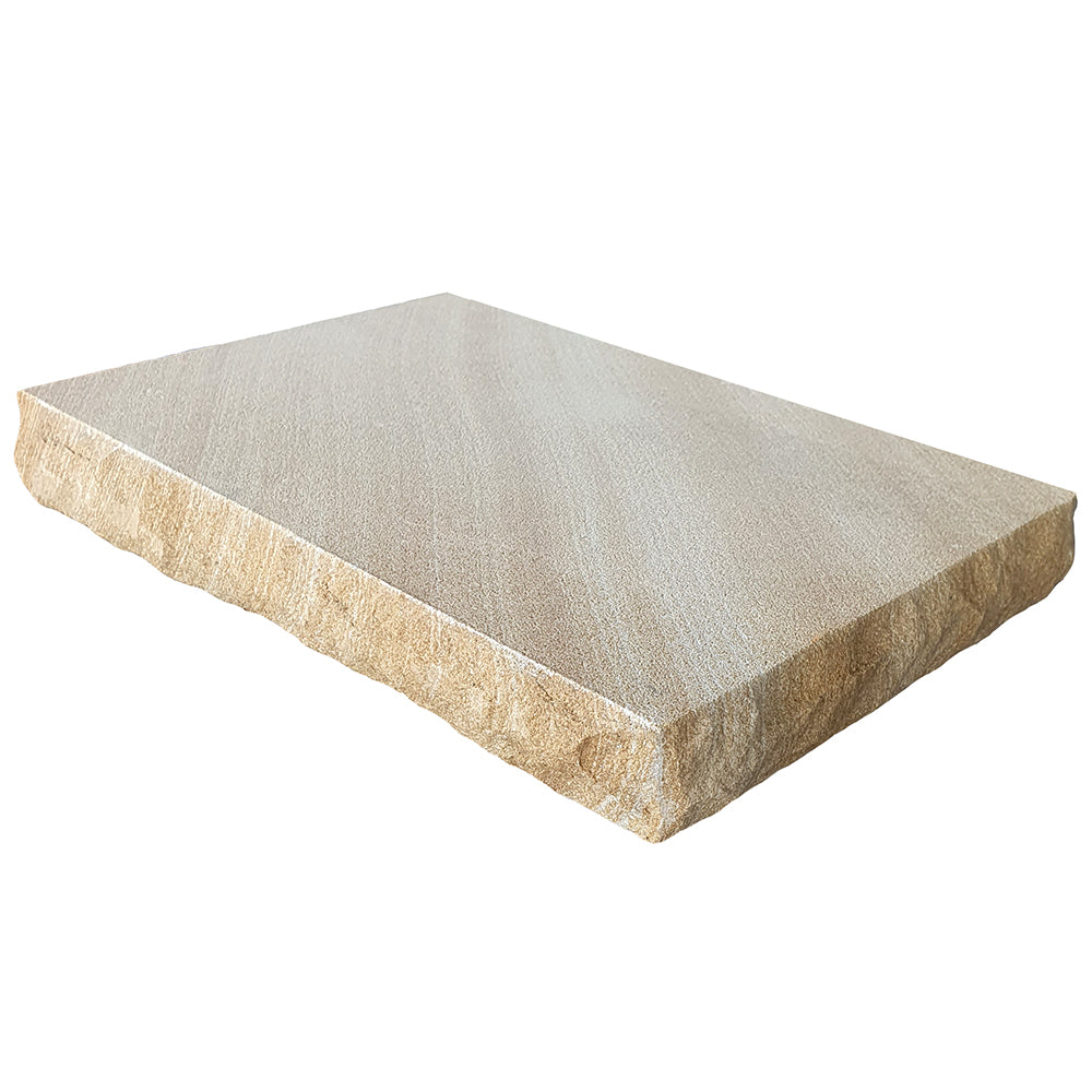 Australian Sandstone Pier Cap (Rockfaced) Cap Size: 410x280x50mm - To Suit Pier Size: 350x230mm - v2 - Available at iPave Natural Stone