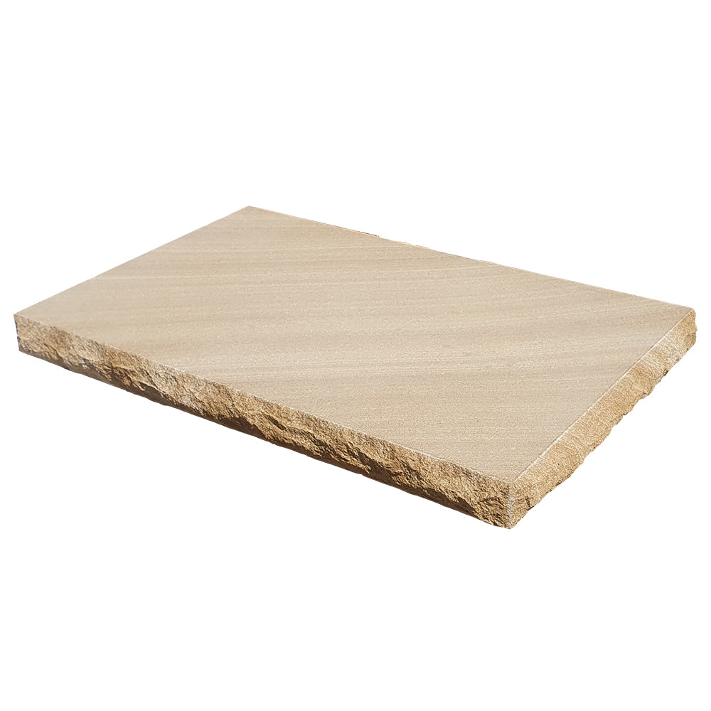 Australian Sandstone Pier Cap (Rockfaced) Cap Size: 520x410x50mm - To Suit Pier Size: 470x350mm - Available at iPave Natural Stone
