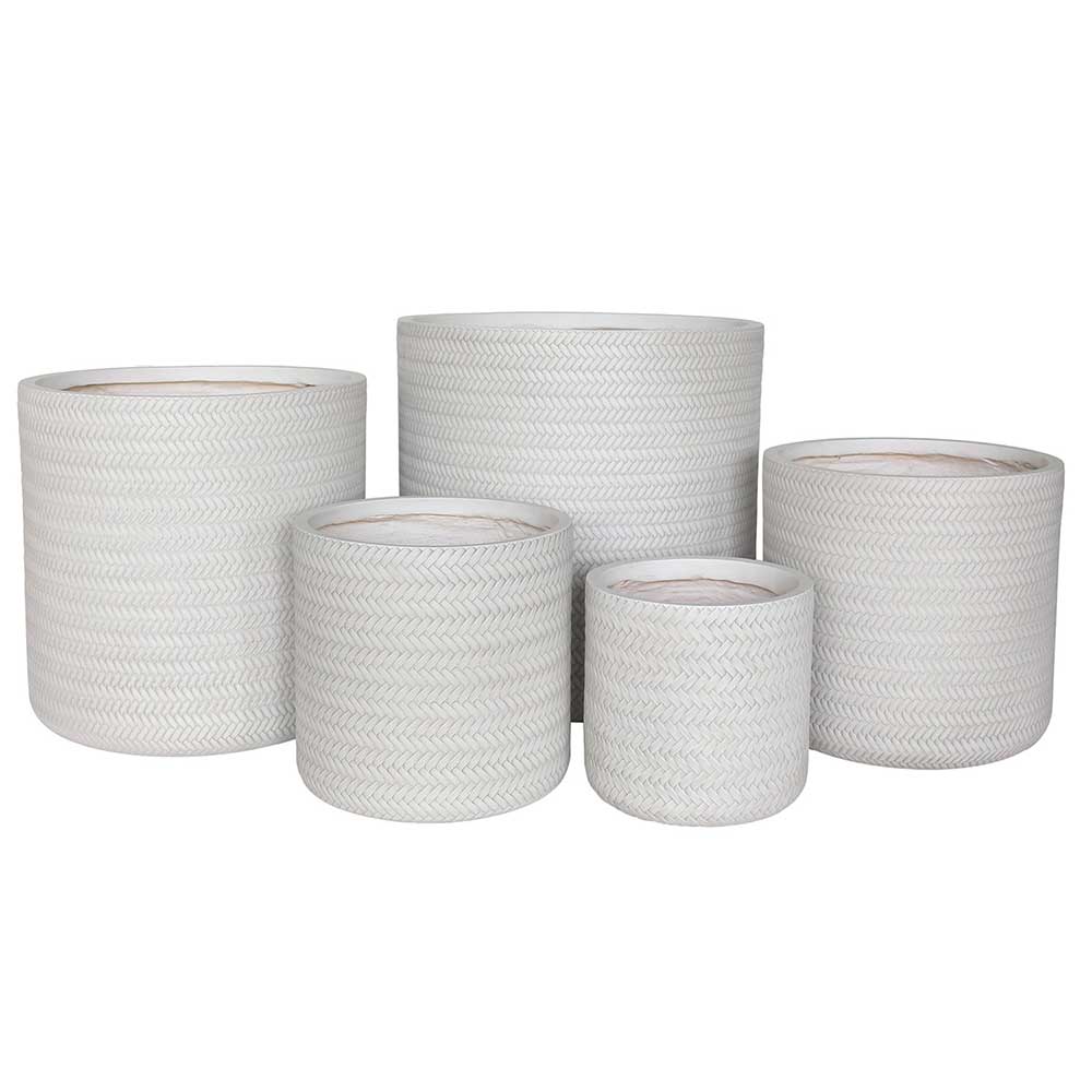 UrbanLITE Bamboo Cylinder Pot - White - Northcote Pottery - Available at iPave Natural Stone