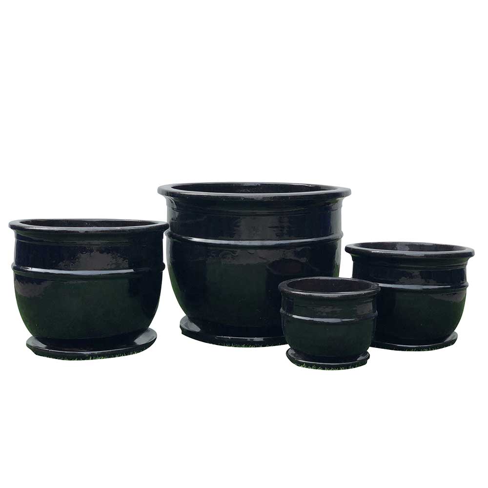 Primo Belly Pot - Black - Northcote Pottery - Available at iPave Natural Stone