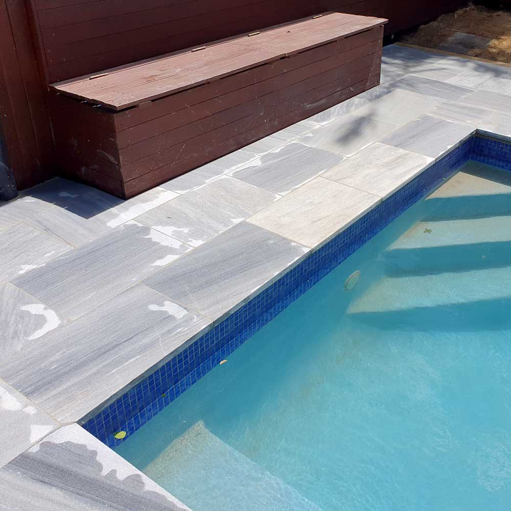 Blue Sky Limestone 600x400x30mm Natural Stone Pavers - 1st Quality - Swimming Pool Edge - Available at iPave Natural Stone