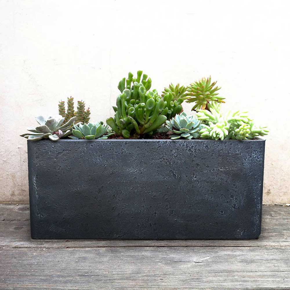Keystone Charlotte Trough - Black - Northcote Pottery - insitu - Available at iPave Natural Stone