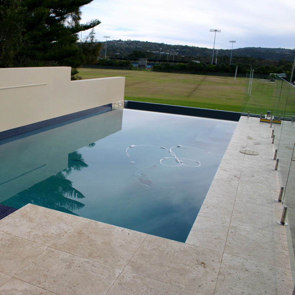 Classic Travertine 610x406x30mm Tumbled Natural Stone Pavers - 1st Quality - Swimming Pool - Available at iPave Natural Stone
