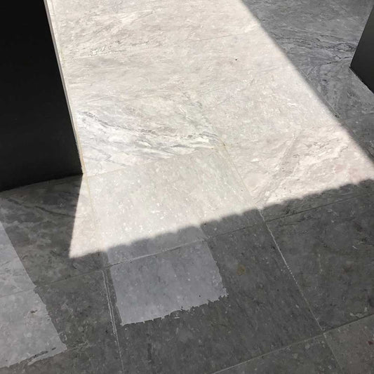 Grey Sky Limestone 400x400x30mm Natural Stone Pavers - 1st Quality - Laid Picture - Available at iPave Natural Stone