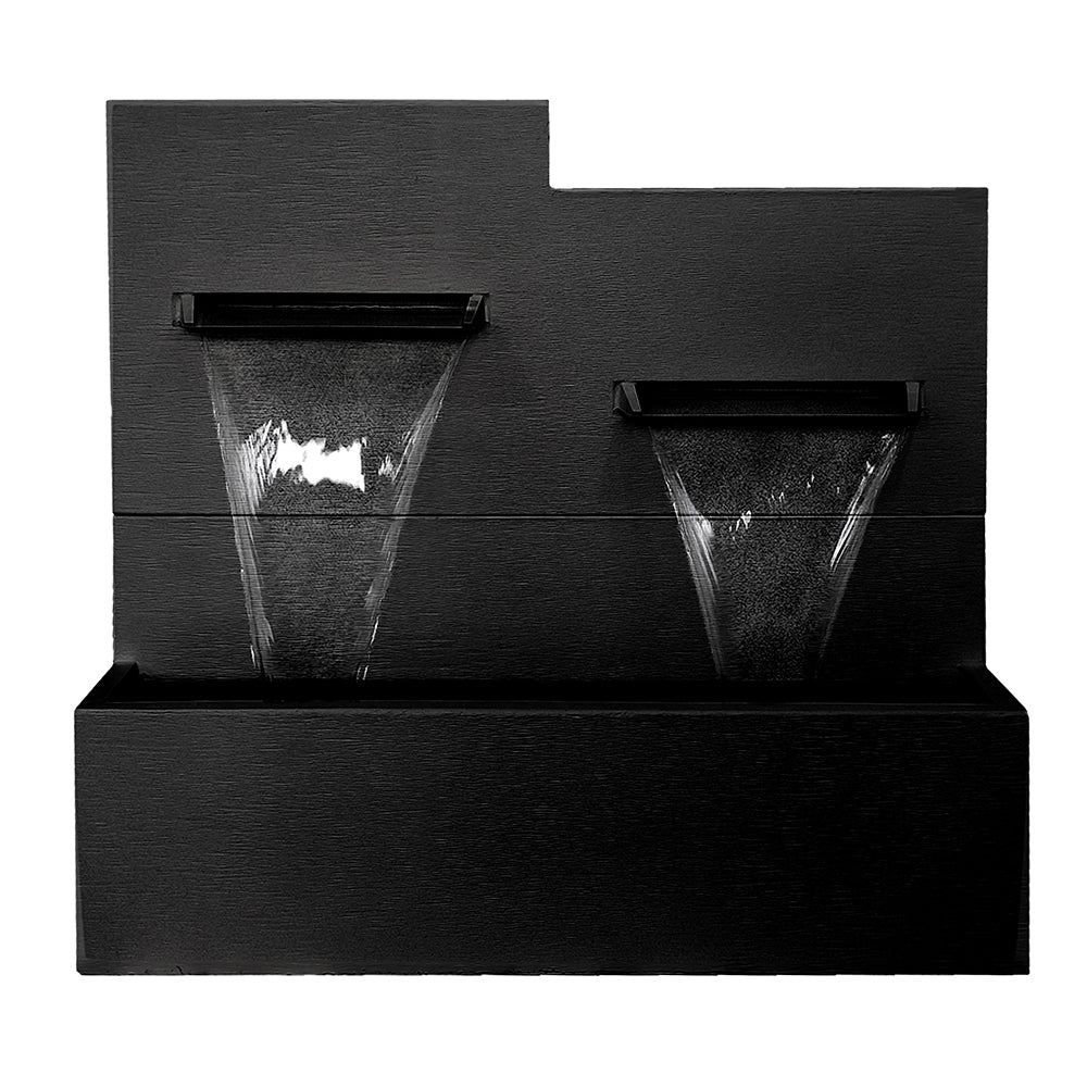 Harvey Double Fountain - Charcoal - Water Feature - Available at iPave Natural Stone