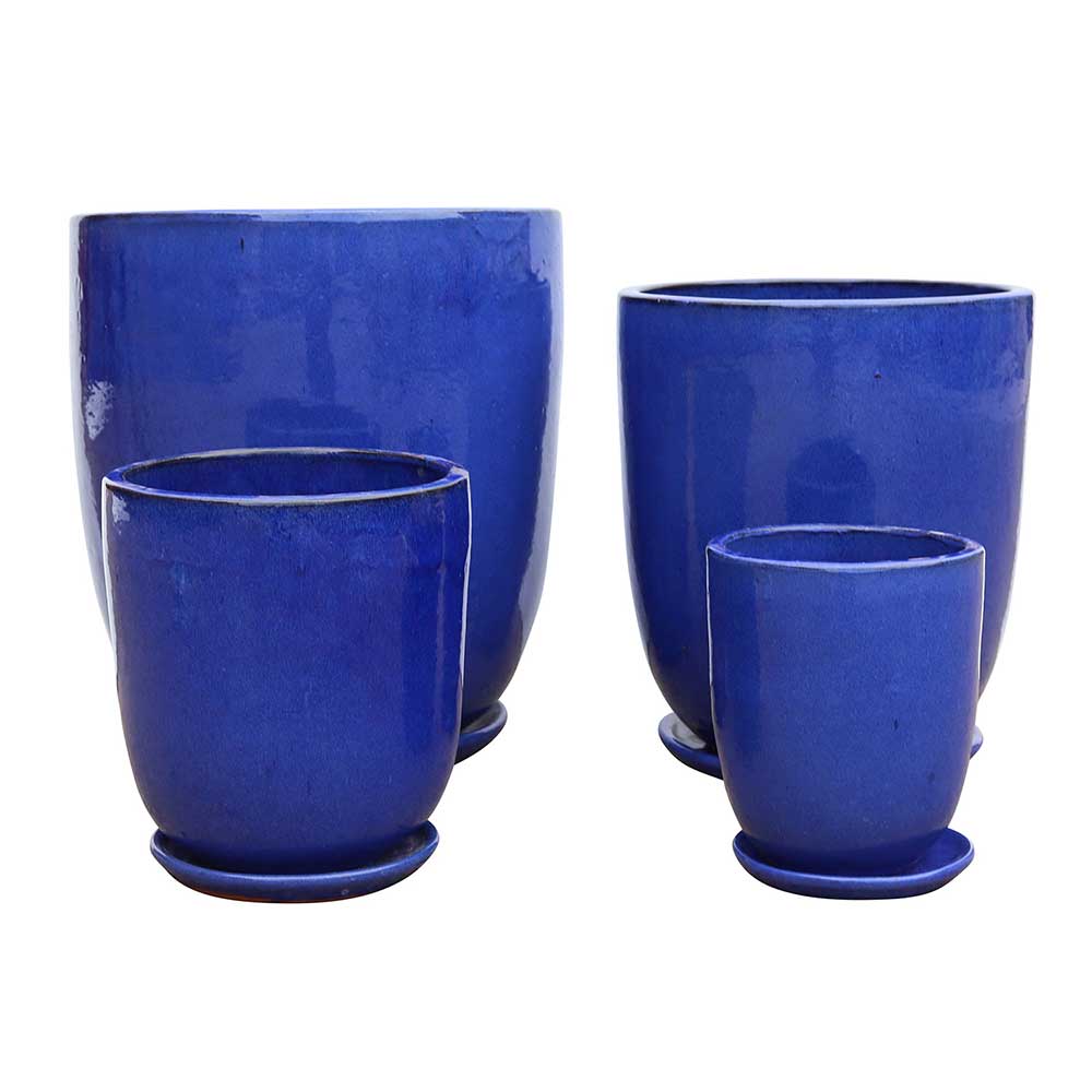 Primo High Cup Glazed Pot - Blue - Northcote Pottery - Available at iPave Natural Stone