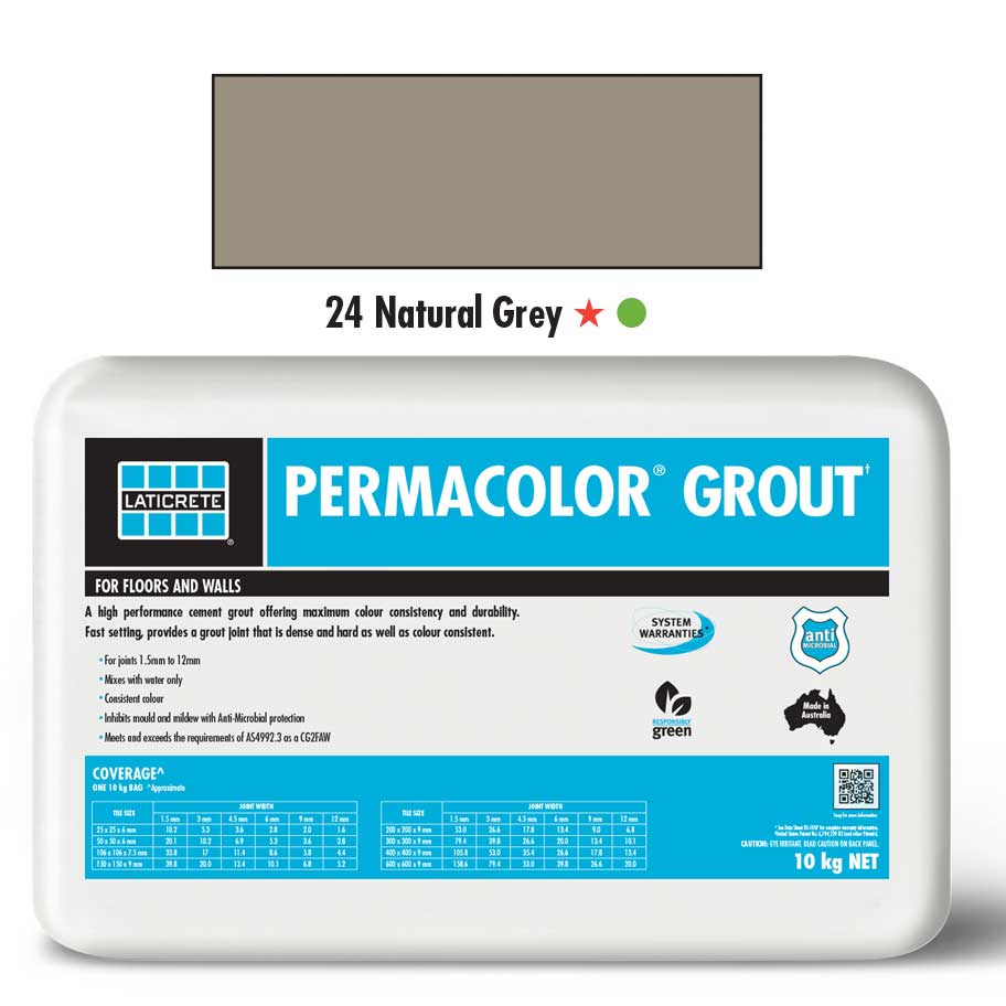 PERMACOLOR Grout Natural Grey 10kg Bag 1st Quality iPave