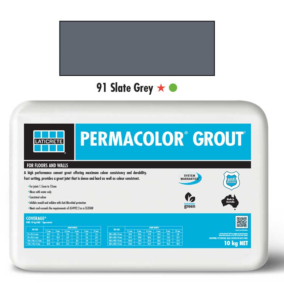 PERMACOLOR Grout - Slate Grey - 10kg Bag - 1st Quality - Available at Slate Grey