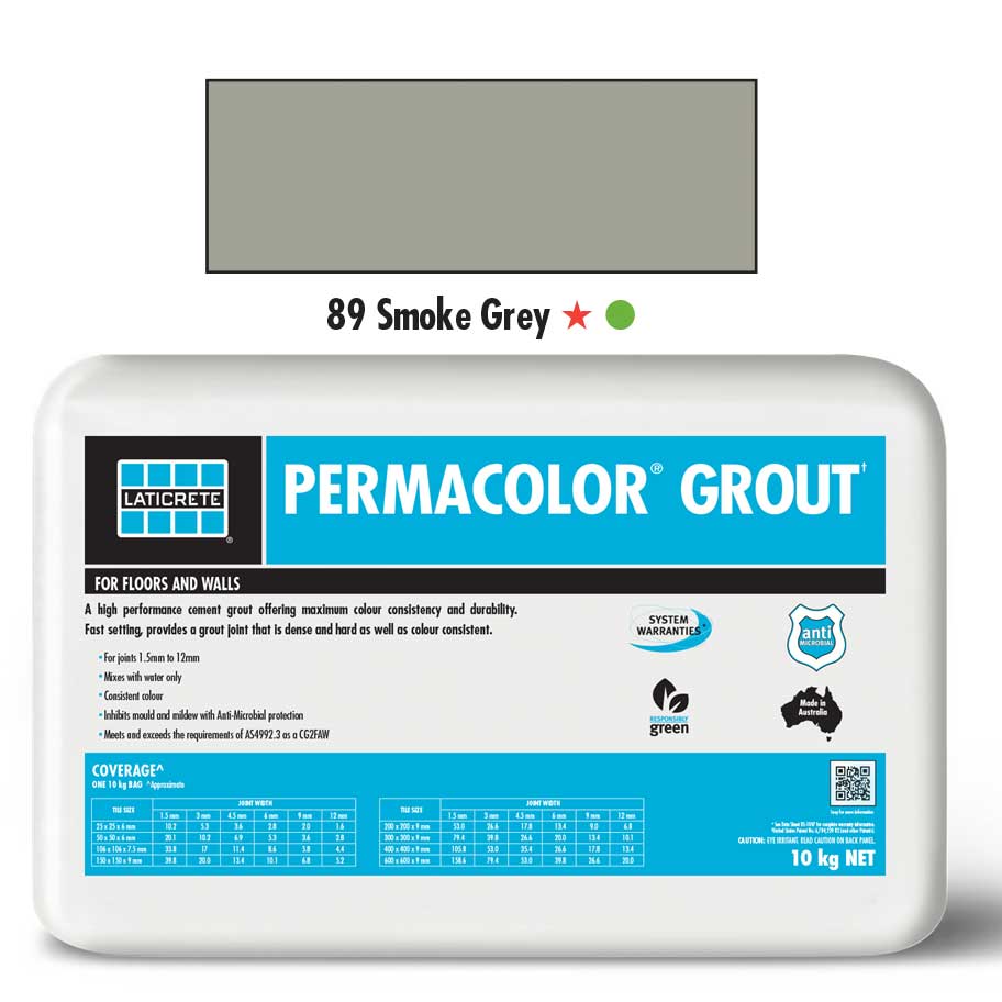 PERMACOLOR Grout - Smoke Grey - 10kg Bag - 1st Quality - Available at iPave Natural Stone