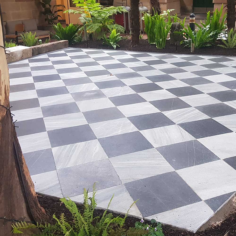 Blue Sky Limestone 400x400x30mm Natural Stone Pavers - 1st Quality - Laid with Lavido Marble - Available at iPave Natural Stone