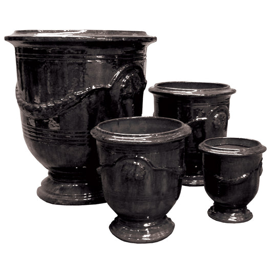 Primo Provincial Urn Pot - Black - Available at iPave Natural Stone