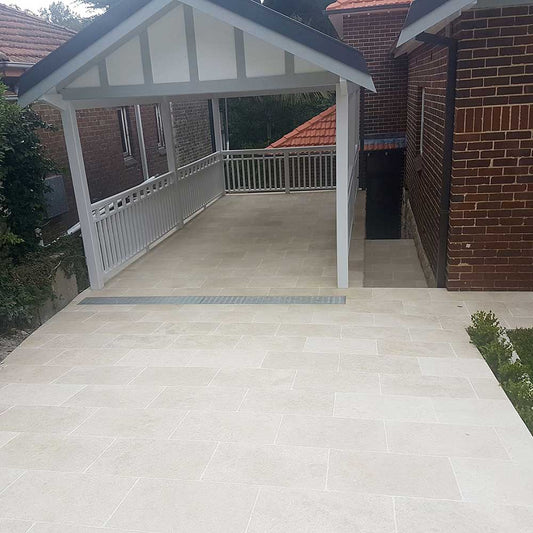Oryx Tumbled Limestone 600x400x30mm Natural Stone Pavers - 1st Quality - Driveway - Available at iPave Natural Stone