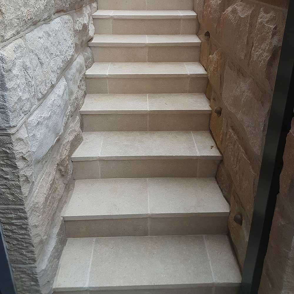 Oryx Tumbled Limestone 600x400x30mm Natural Stone Pavers - 1st Quality - Stairs - Available at iPave Natural Stone