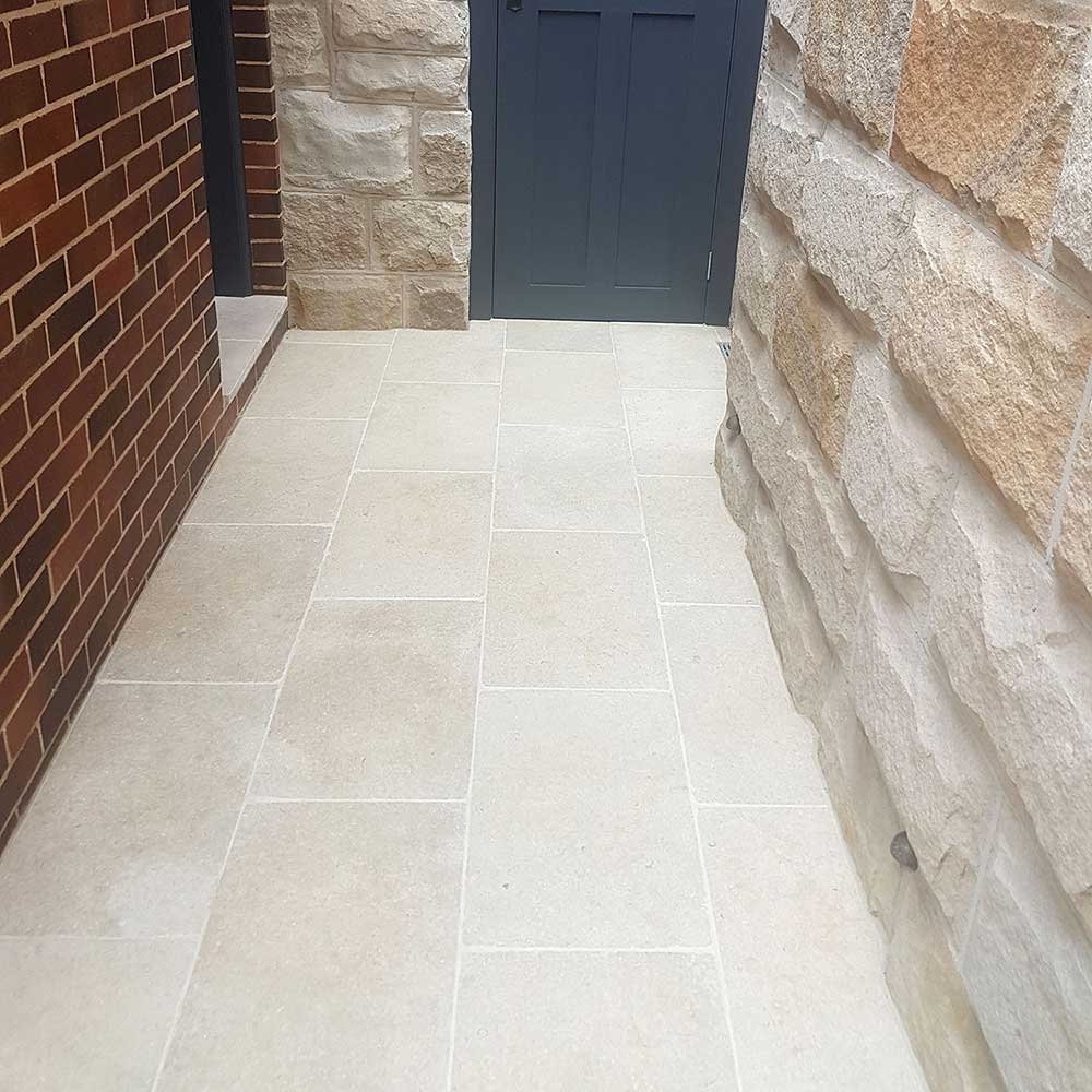 Oryx Tumbled Limestone 600x400x30mm Natural Stone Pavers - 1st Quality - Pathway - Available at iPave Natural Stone