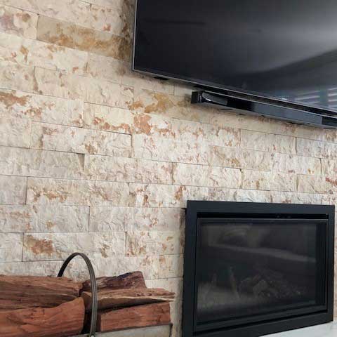 Portland Limestone Splitface Cladding 400x100x20mm - 1st Quality - Available at iPave Natural Stone