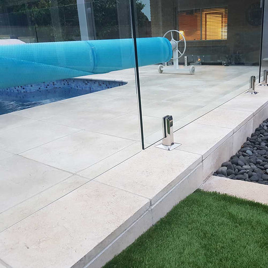 Portland Limestone 400x400x20mm Natural Stone Tiles - 1st Quality - Pool - 30mm Shown - Available at iPave Natural Stone