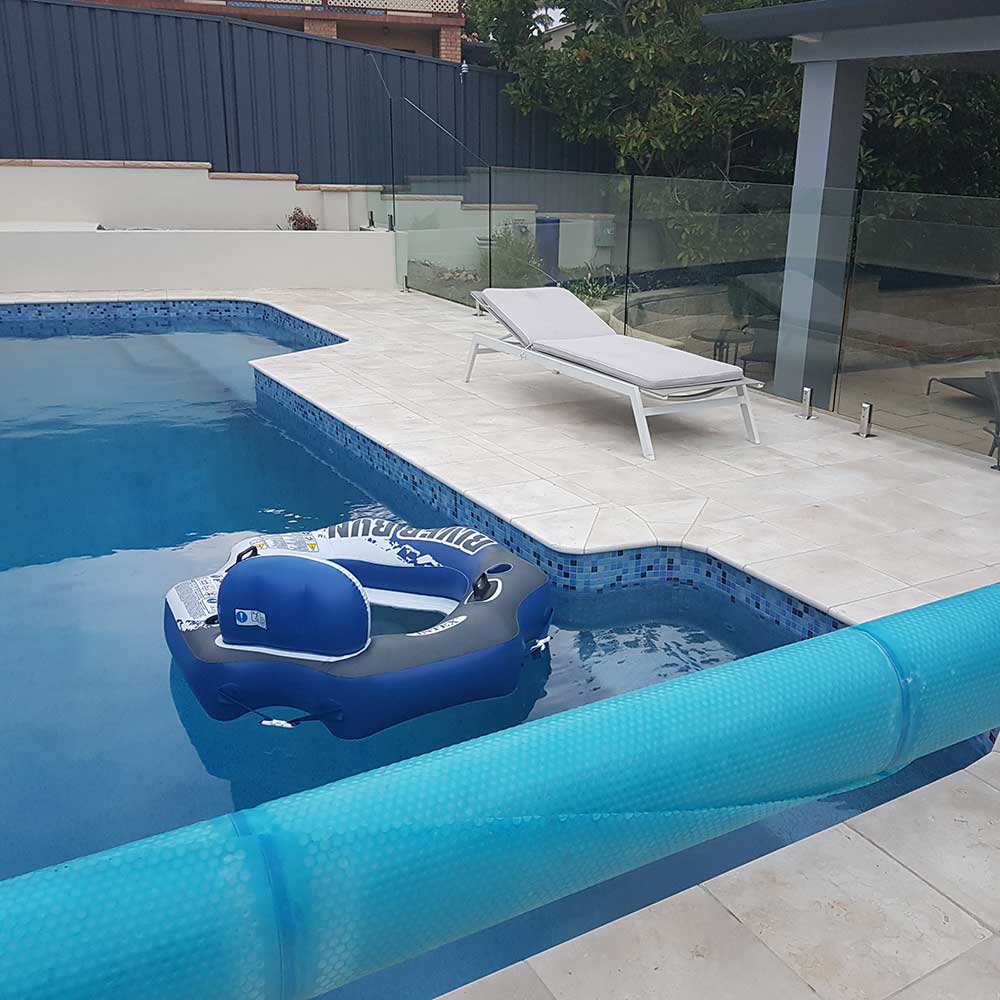 Portland Limestone 400x400x20mm Natural Stone Tiles - 1st Quality - Laid around Swimming Pool - 30mm Shown - Available at iPave Natural Stone