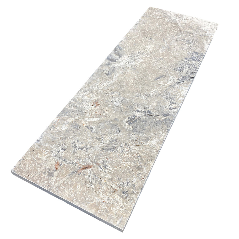 Silver Travertine 1220x406x30mm Natural Stone Step Tread - 1st Quality - Available at iPave Natural Stone