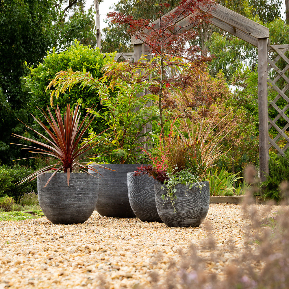 Elwood Egg Pot - Grey - Elwood & Steam Lite in situ - Northcote Pottery - Available at iPave Natural Stone