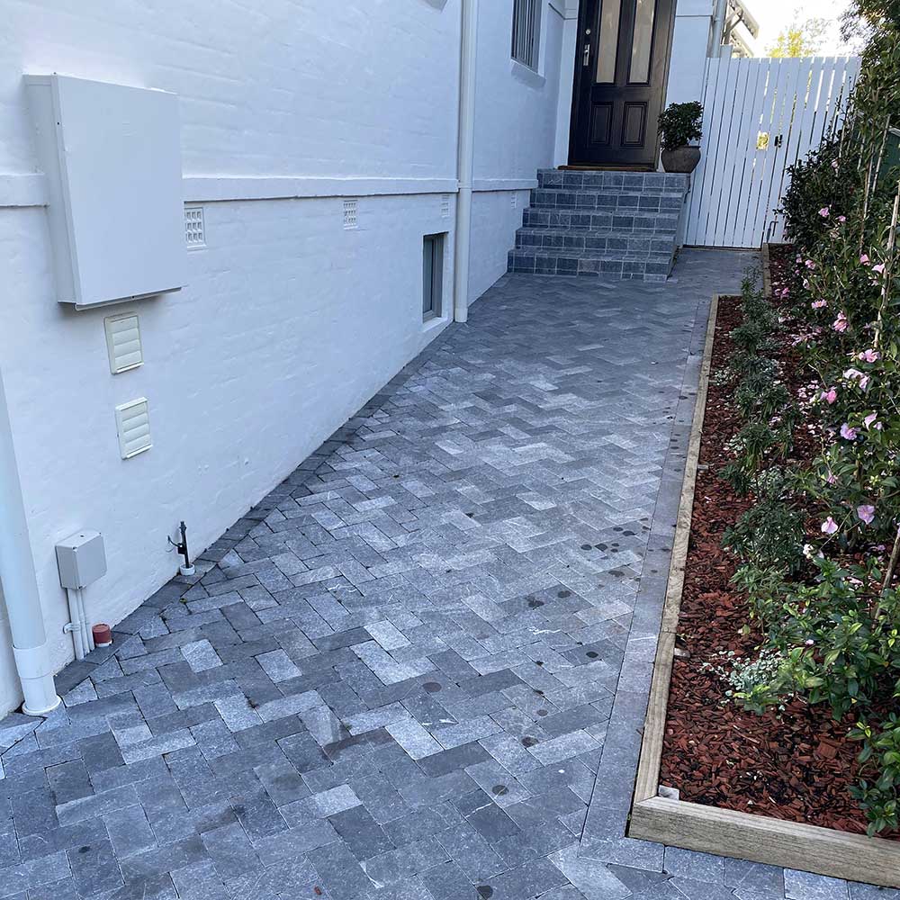 Zen Bluestone Antique Cobble 200x100x30mm Natural Stone Pavers - 1st Quality - Laid on Pathway - Available at iPave Natural Stone
